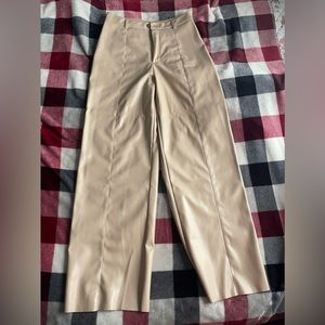 Cream Leather Pants